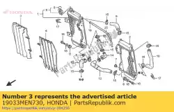 grill, radiator r. Van Honda, met onderdeel nummer 19033MEN730, bestel je hier online: