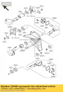 kawasaki 230481168 lampe de signalisation à lentille zx900-c1 - La partie au fond