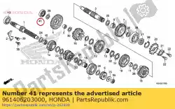 Here you can order the bearing, radial ball, 6203u from Honda, with part number 961406203000: