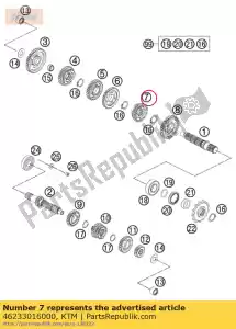 ktm 46233016000 engranaje deslizante 6.g. - Lado inferior