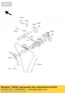 kawasaki 120461075 pignone, albero a camme, 46t en450-a1 - Il fondo