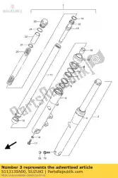 Here you can order the tube,fork rh ou from Suzuki, with part number 5113139A00: