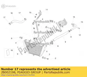 Piaggio Group 2B002198 slangenklem - Onderkant