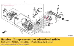 Aquí puede pedir inyector assy., combustible de Honda , con el número de pieza 16450MFAD02: