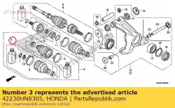 Ici, vous pouvez commander le ensemble de démarrage, in-bord auprès de Honda , avec le numéro de pièce 42230HN8305: