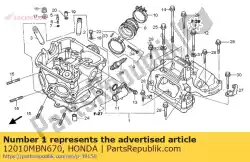 Here you can order the head assy,cylinde from Honda, with part number 12010MBN670: