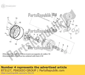 Piaggio Group 873127 barre - La partie au fond