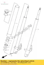 Ici, vous pouvez commander le amortisseur, fr. Fork auprès de Suzuki , avec le numéro de pièce 5110448E10: