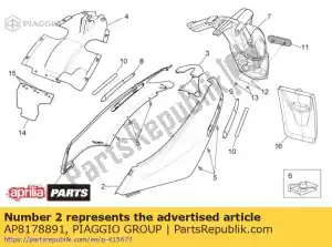 Piaggio Group AP8178891 lh carenagem traseira. cinza - Lado inferior