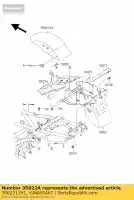 350221351, Kawasaki, guardabarros trasero, fr500-c1 kawasaki er 500 2001 2003 2004 2005, Nuevo