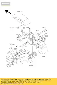 kawasaki 350221351 pára-choque traseiro traseiro, fr er500-c1 - Lado inferior