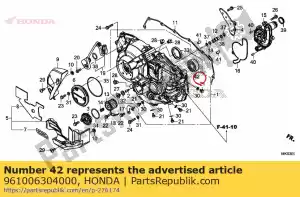 Honda 961006304000 bearing, radial ball, 630 - Bottom side