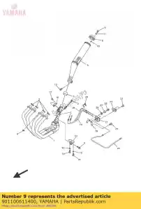 yamaha 901100611400 parafuso, cabeça de soquete hexagonal (1jk) - Lado inferior