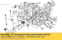 Aqui você pode pedir o parafuso, pino, 12x187 em Honda , com o número da peça 90031MBN670: