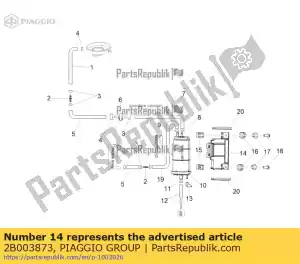 Piaggio Group 2B003873 suporte para filtro de carbono - Lado inferior