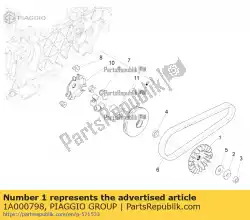 Ici, vous pouvez commander le demi poulie motrice fixe auprès de Piaggio Group , avec le numéro de pièce 1A000798: