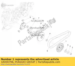 Piaggio Group 1A000798 demi poulie motrice fixe - La partie au fond