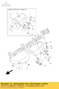 yamaha 47X247390000 parafuso, encaixe do assento - Lado inferior