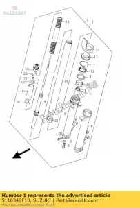 suzuki 5110342F10 amortecedor assy, ??para - Lado inferior