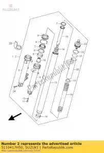 suzuki 5110417H50 demper, assy, ??l - Onderkant