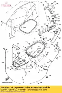 yamaha 2CMF475600P0 capa, cauda - Lado inferior