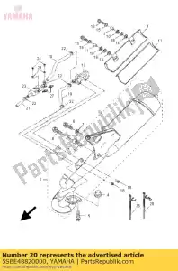 yamaha 5SBE48820000 mangueira curva 2 - Lado inferior