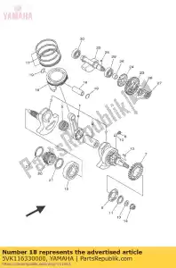 yamaha 5VK116330000 pino, pistão - Lado inferior