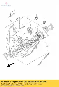 suzuki 3365206G10 cojín, headlam - Lado inferior