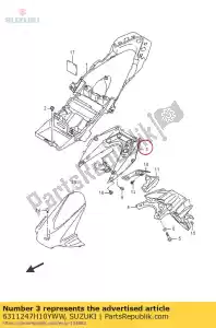 Suzuki 6311247H10YWW couvercle, fen arrière - La partie au fond