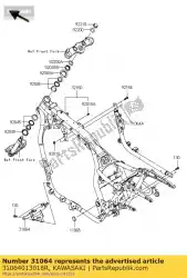 Aqui você pode pedir o tubo-comp, cruz frontal, bl em Kawasaki , com o número da peça 31064013018R: