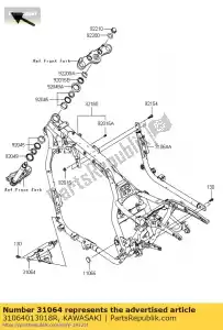 Kawasaki 31064013018R tubo-comp, cruz frontal, bl - Lado inferior