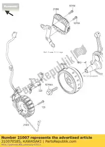 Kawasaki 210070585 rotor - Lado inferior