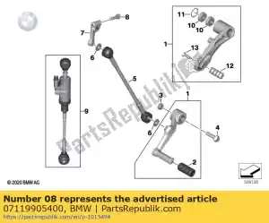 bmw 07119905400 hex bolt with washer - m6x25-znniv si (to 01/2018) - Bottom side