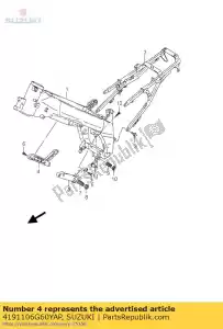 Suzuki 4191106G60YAP bracket,eng mtg - Bottom side