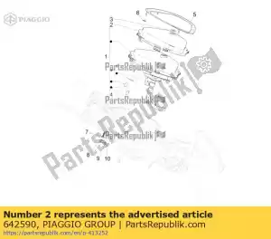 Piaggio Group 642590 vidro do painel de instrumentos - Lado inferior