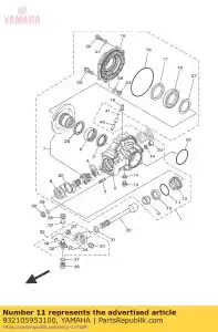 yamaha 932105953100 o-ring (11h) - Bottom side