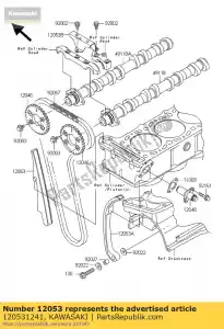 Kawasaki 120531241 kettinggeleider, fr - Onderkant