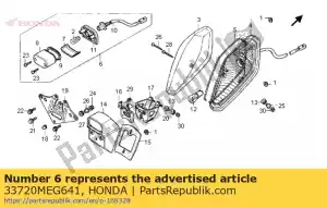 Honda 33720MEG641 montaje ligero, licencia (12v - Lado inferior