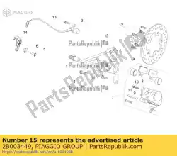 Aqui você pode pedir o suporte para pinça de freio traseiro em Piaggio Group , com o número da peça 2B003449: