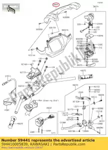 Kawasaki 594410005839 tampa-alça, fr, preto - Lado inferior