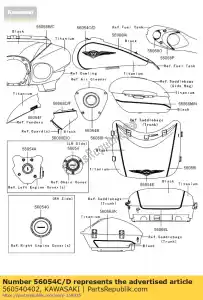 Kawasaki 560540402 marca, tanque de combustível, lh - Lado inferior