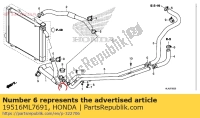 19516ML7691, Honda, braçadeira, mangueira, 2.432 mm, Novo