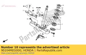 Honda 90104MEG000 bullone, presa, 10x25 - Il fondo