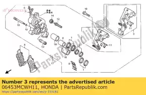 honda 06453MCWH11 suporte subassy., r. fr. - Lado inferior