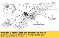 Here you can order the mark, upper cowl (###) *type1* (type1 ) from Honda, with part number 87133MAY620ZA: