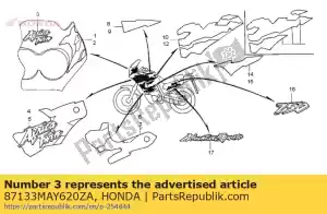 honda 87133MAY620ZA marca, capuz superior (###) * tipo1 * (tipo1) - Lado inferior