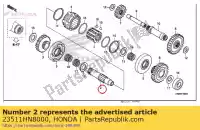 23511HN8000, Honda, albero, trasmissione finale honda  trx 650 680 700 2003 2004 2005 2006 2007 2008 2009 2010 2012 2017 2018 2019 2020, Nuovo