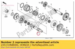 Aqui você pode pedir o eixo, comando final em Honda , com o número da peça 23511HN8000: