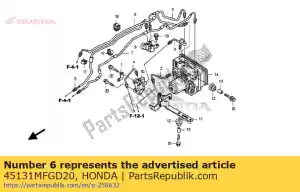 Honda 45131MFGD20 pipe a, fr brk - La partie au fond