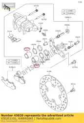 Ici, vous pouvez commander le piston-comp-frein auprès de Kawasaki , avec le numéro de pièce 430201101: